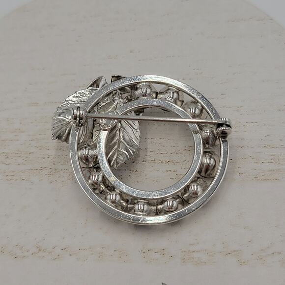 Sterling Silver Multi Color Rhinestone Wreath Brooch Pin Set Mother’s Day Gift - Picture 6 of 12